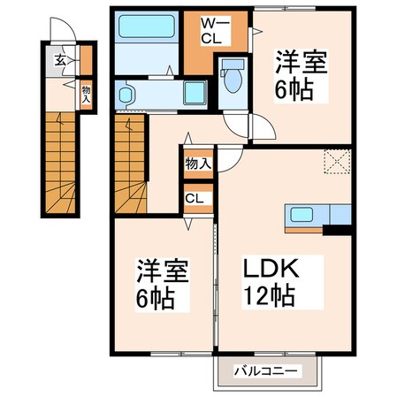 クリュティエＡ・Bの物件間取画像